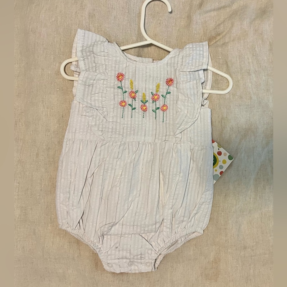 NWT Little Me Embroidered Romper